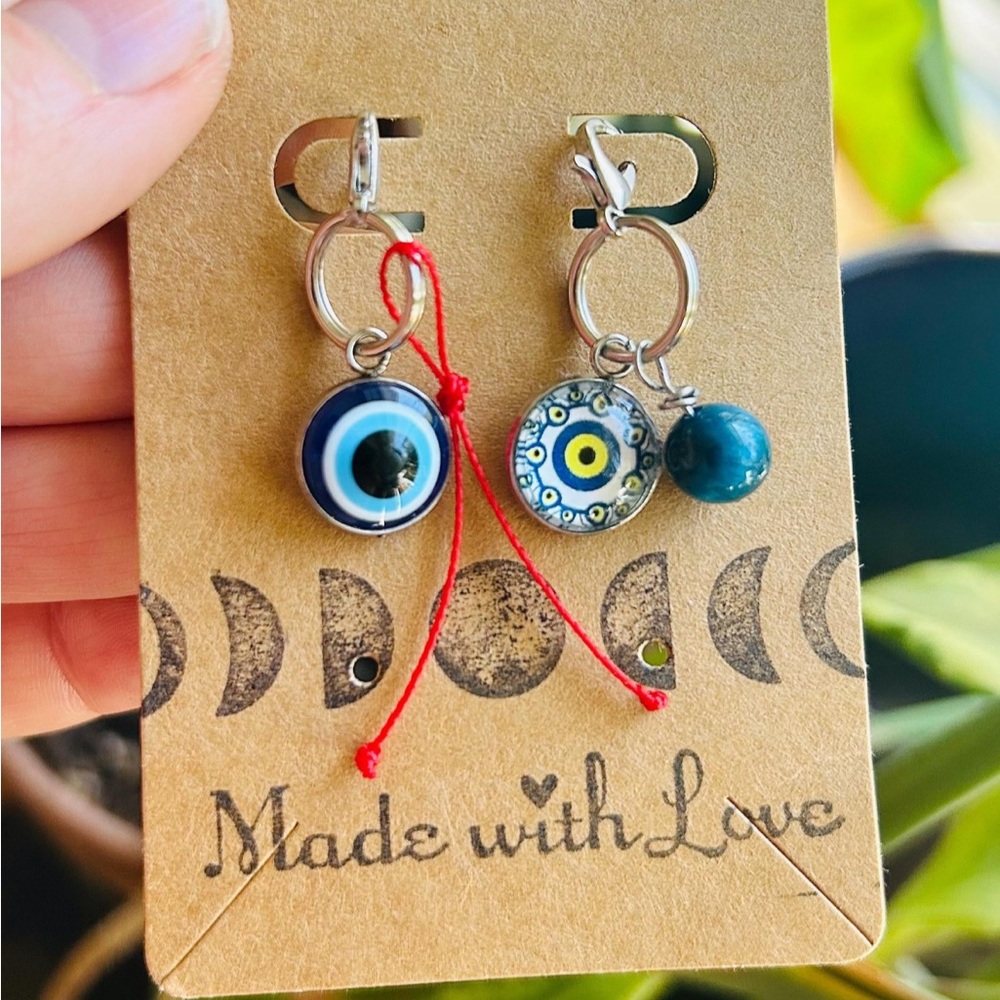 Pet collar Evil Eye Charm Set 🧿 Protective Cat or Dog Collar Charm✨Handmade
